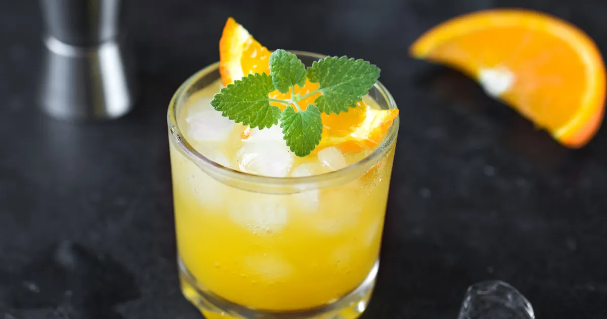 Gin tônica de laranja e camomila