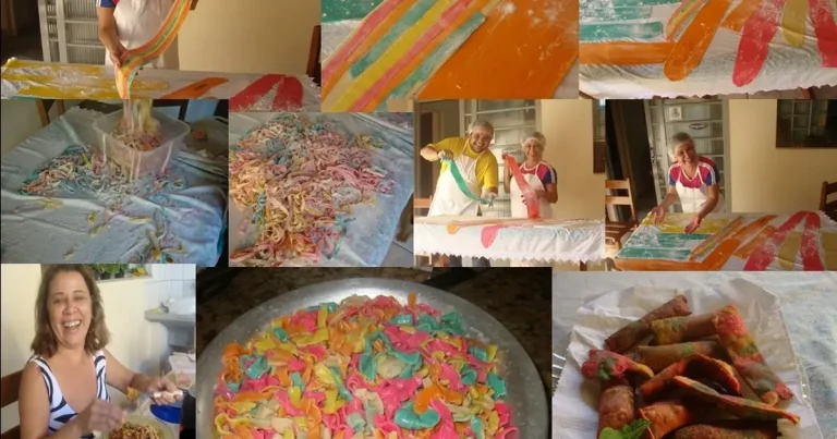 Foto da receita de Macarrão e Massa de Pastel Colorida