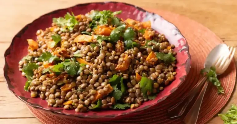 Salada de lentilha com cenoura assada na air fryer
