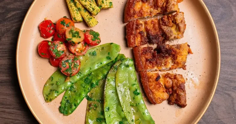 Foto da receita de Panceta frita com legumes salteados