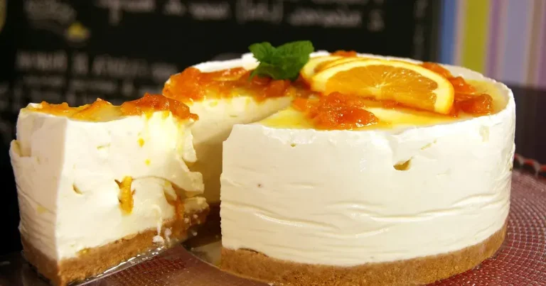 Foto da receita de Cheesecake de Iogurte e Laranja