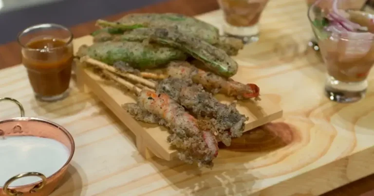 Foto da receita de Tempurá de camarão, quiabo, ervilha torta com molho de wasabi