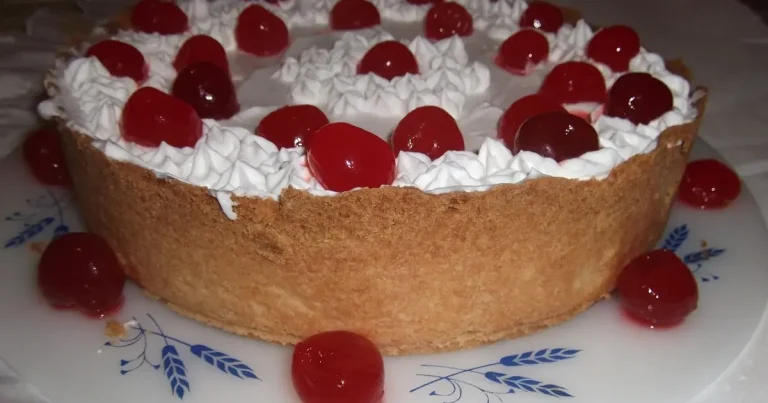 Foto da receita de torta com cerejas
