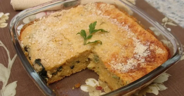 Torta de macarrão com espinafre