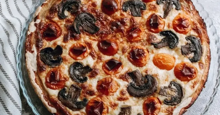 Foto da receita de Torta salgada amanteigada com recheio cremoso de cogumelos