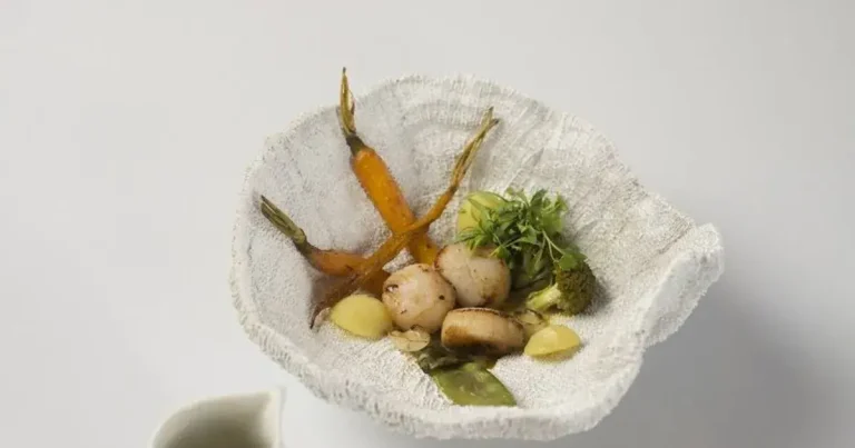 Foto da receita de Vieras, Batata e Cenoura ao Molho de Legumes com Gengibre