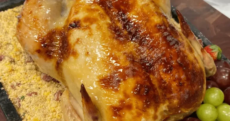 Foto da receita de Ave natalina com molho de laranja e farofa