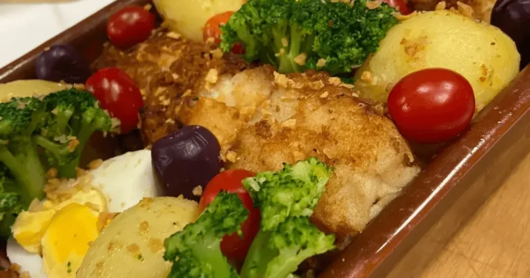 Foto da receita de Bacalhau com batata e brócolis