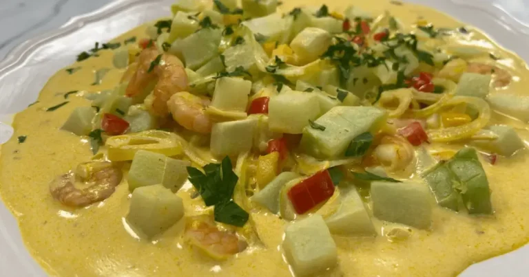 Foto da receita de Chuchu com camarão e arroz