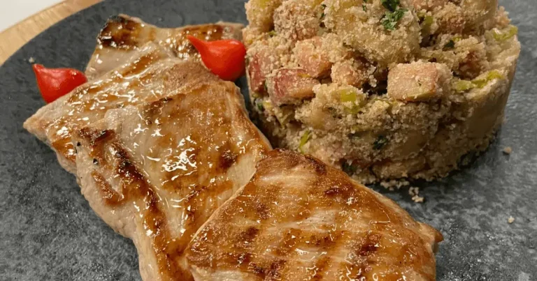 Foto da receita de Filé mignon suíno com farofa de banana