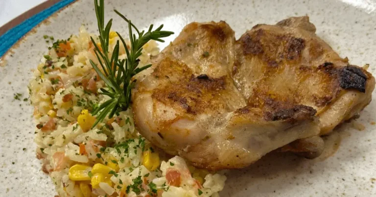 Foto da receita de Galeto grelhado e arroz cremoso com milho