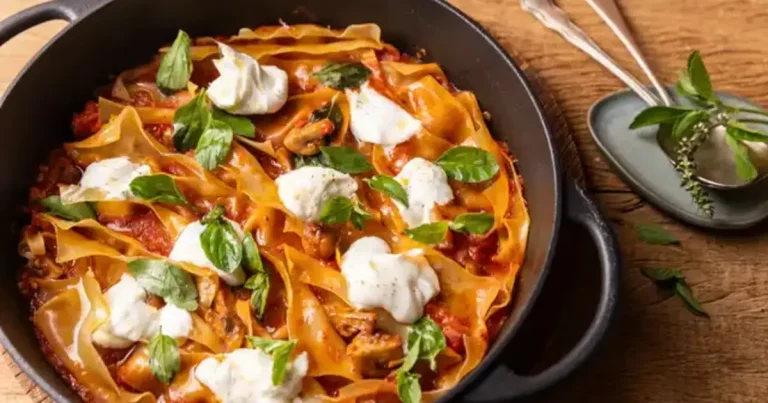 Foto da receita de Lasanha com ragu de cogumelo