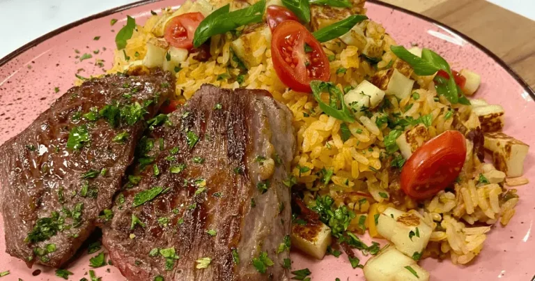 Foto da receita de Maminha e arroz com carne-seca e queijo coalho