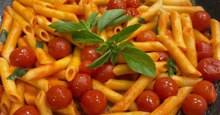 Foto da receita de Massa ao molho de tomate-cereja