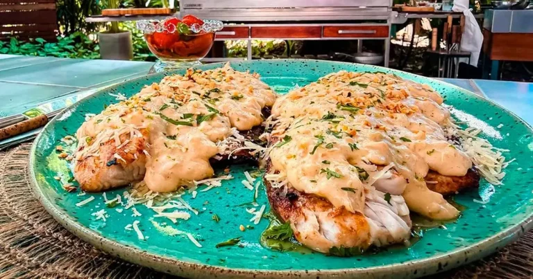 Foto da receita de Peixe na churrasqueira com molho cremoso