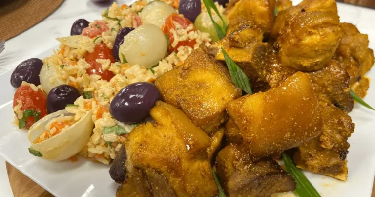 Foto da receita de Pernil desossado com arroz festivo