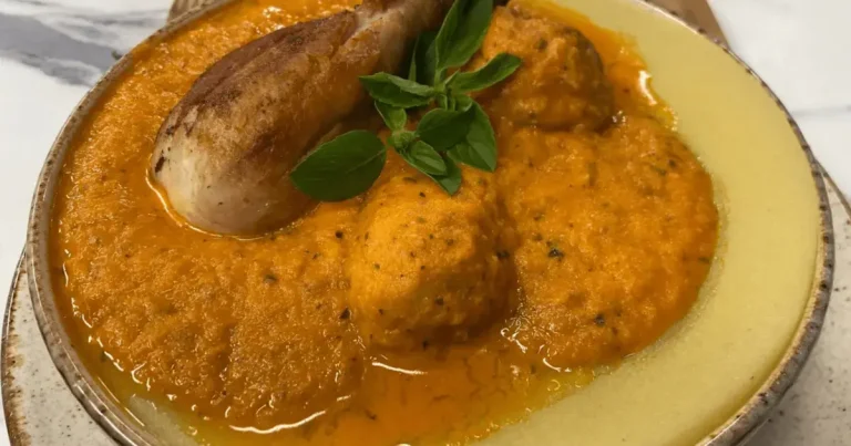 Foto da receita de Polenta cremosa com frango ao sugo
