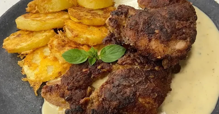 Foto da receita de Sobrecoxa ao molho de requeijão e gorgonzola