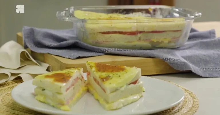 Torta de pão de forma assada
