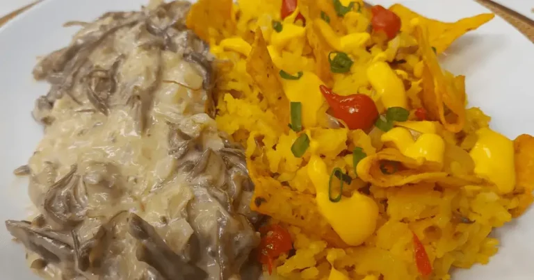 Foto da receita de Arroz com nachos e carne de sol na nata