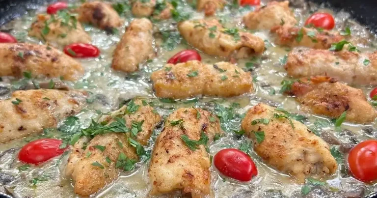 Foto da receita de Braciola de peito de frango com cogumelos ao gorgonzola