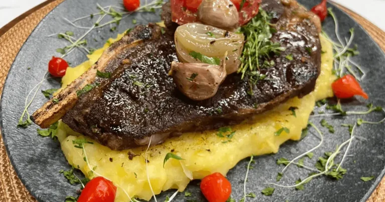 Foto da receita de Carne de panela com purê de mandioca