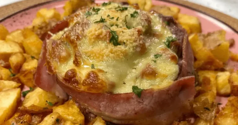 Foto da receita de Cesta de carne recheada com linguiça calabresa e legumes com batata rústica