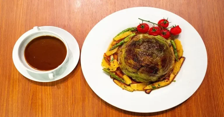 Foto da receita de Chou farci com legumes glaceados e supreme de laranja