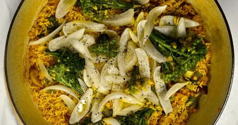 Foto da receita de Combinado de arroz com lentilha e carne suína com legumes