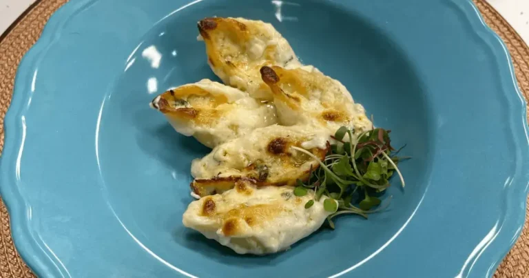 Foto da receita de Conchiglione recheado com muçarela e abobrinha