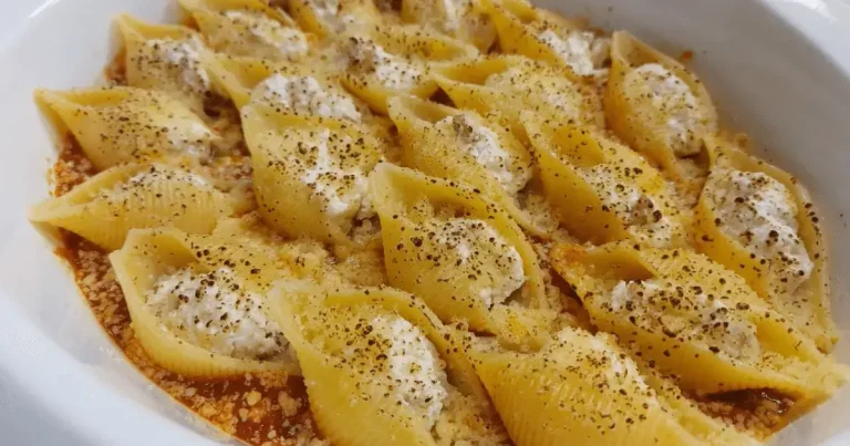 Foto da receita de Conchiglione recheado com ricota ao molho de tomate