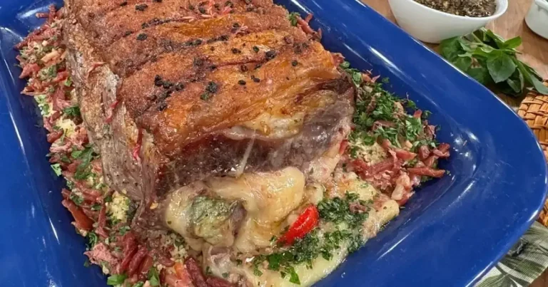 Foto da receita de Contrafilé recheado e arroz biro-biro