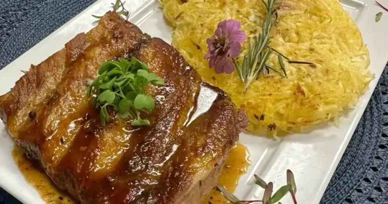 Foto da receita de Costelinha ao melaço com mandioca rosti