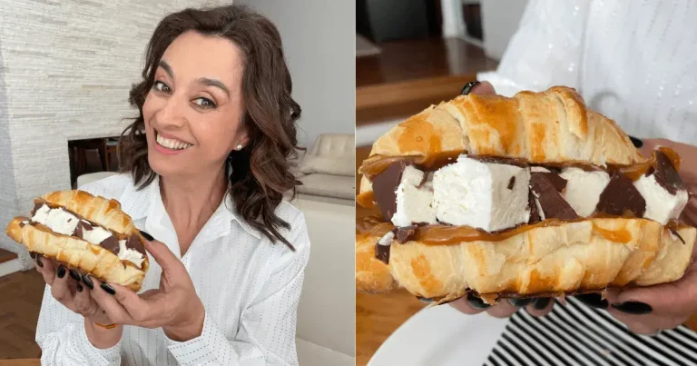 Foto da receita de Croissant recheado com sorvete
