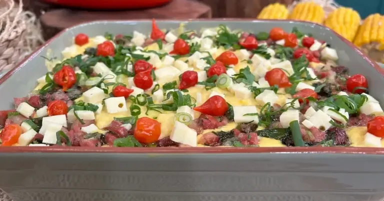 Foto da receita de Curau de milho com linguiça e queijo coalho