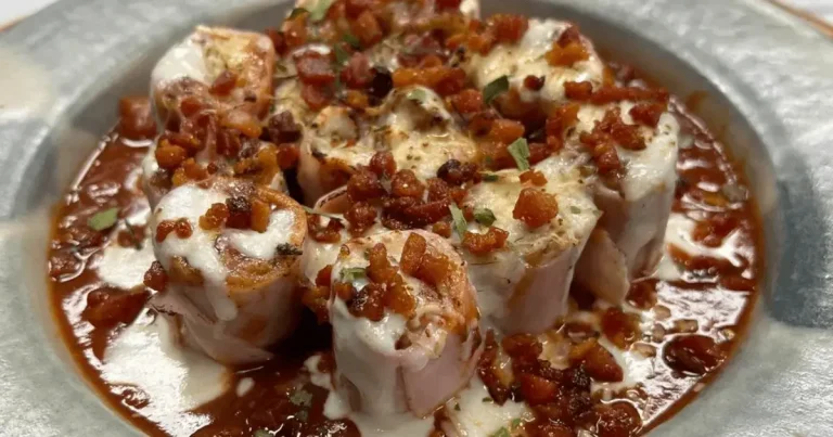 Foto da receita de Enroladinho de presunto e queijo com macarrão cabelo de anjo