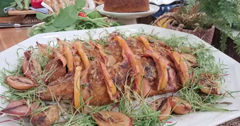 Foto da receita de Filé mignon suíno com bacon e maçã