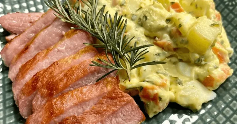 Foto da receita de Filé suíno temperado e salada de batata