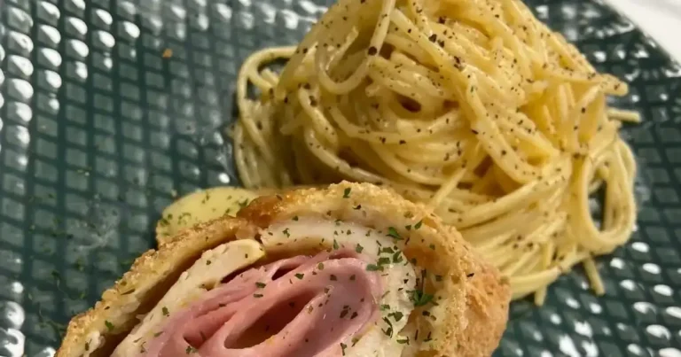 Foto da receita de Frango especial com espaguete cacio e pepe