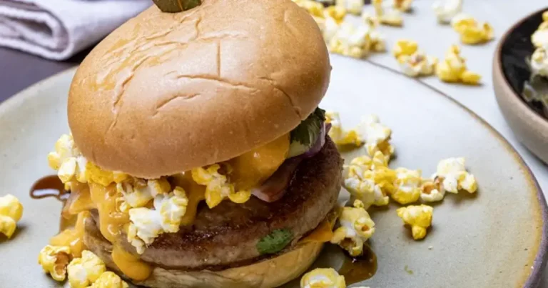 Foto da receita de Hambúrguer com pipoca