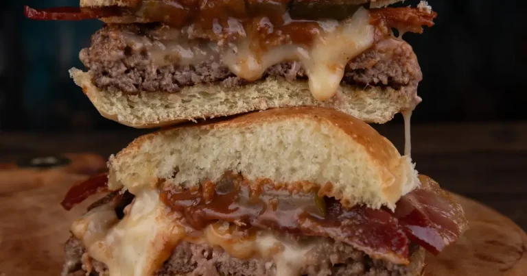 Foto da receita de Hambúrguer com Queijo Brie e Bacon