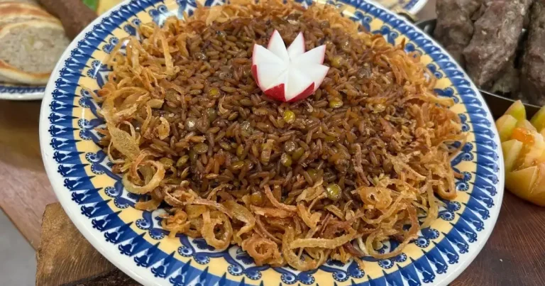 Foto da receita de Kafta com arroz com lentilha