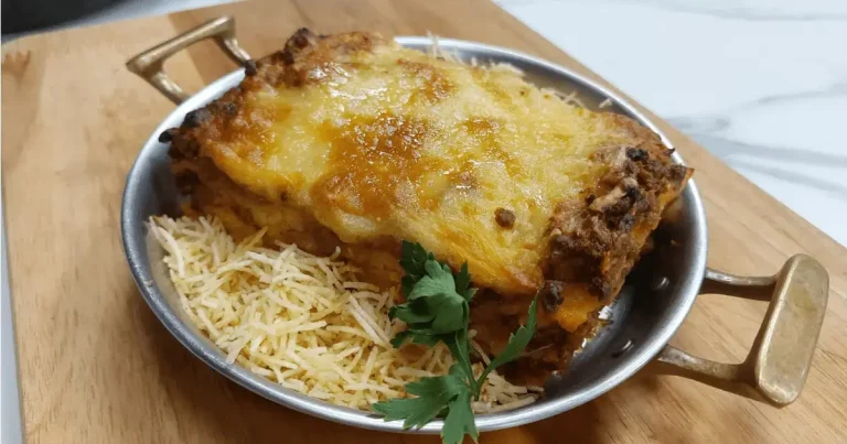 Foto da receita de Lasanha recheada com estrogonofe de carne moída