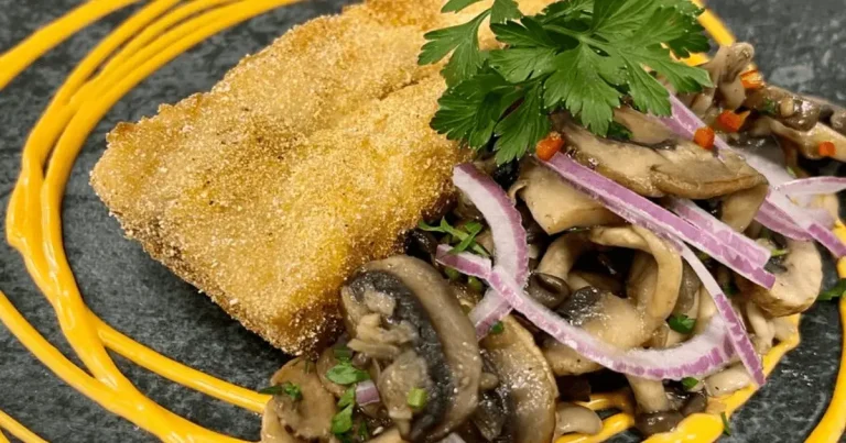Foto da receita de Lombo de pescada com cogumelos salteados