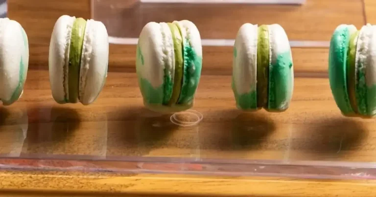 Foto da receita de Macaron de matchá com pistache e limão