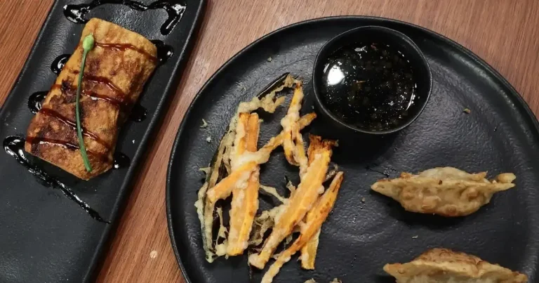Foto da receita de Omelete japonês, tempurá e guioza