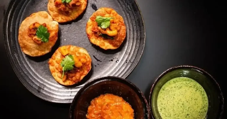 Foto da receita de Pani puri de grão-de-bico, batata e castanha