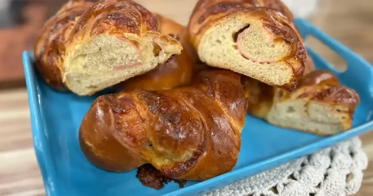 Foto da receita de Pão trançado de presunto e queijo