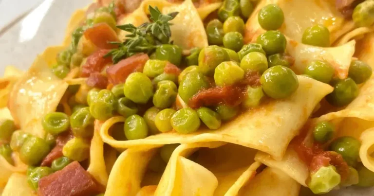 Foto da receita de Pappardelle com ervilha fresca