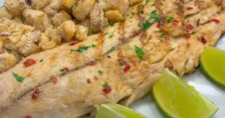 Foto da receita de Peixe grelhado com farofa de banana-da-terra